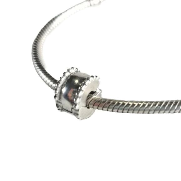 Pandora Authentic Silver Beveled Clip Spacer #3 - Picture 4 of 4